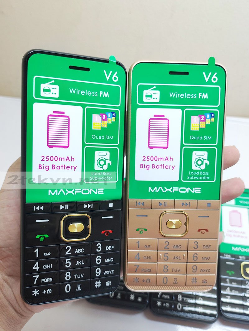 Điện thoại 4 sim siêu mỏng v6/v12 pin khủng giá rẻ