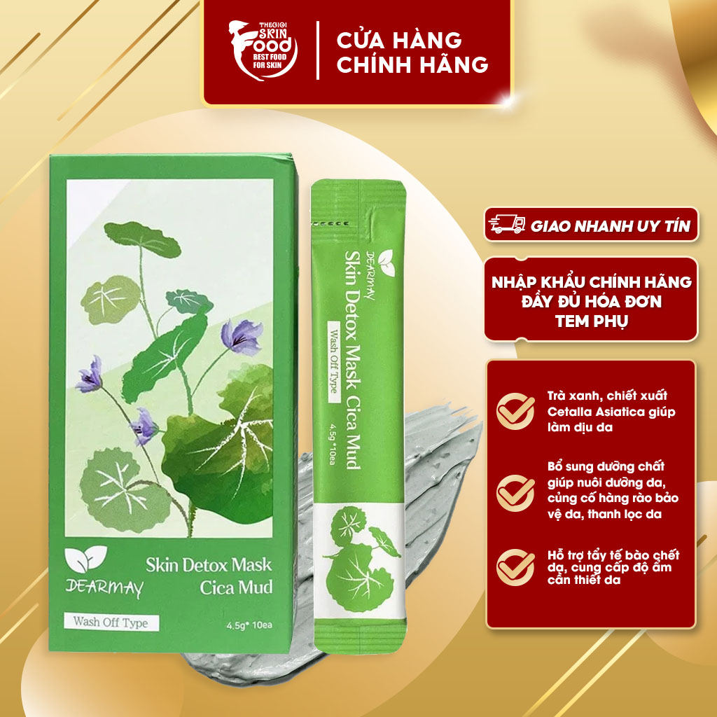 Mặt nạ thải độc da dearmay skin detox mask cica mud 4.5g