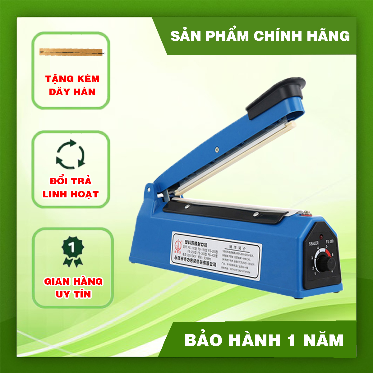 Máy Hàn Miệng Túi Dập Tay PFS200MM