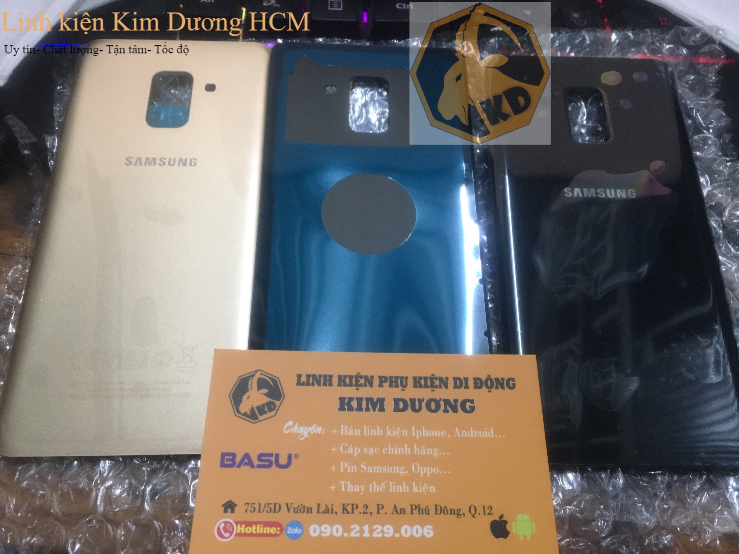 Nắp lưng kính samsung a8 plus /a730 new !!!!