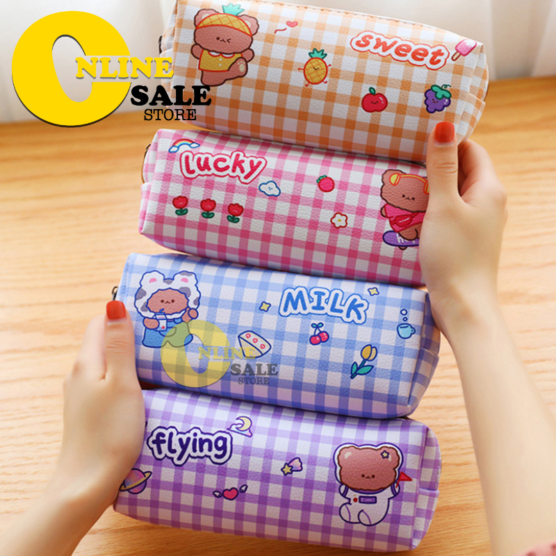 Túi đựng bút cute  học sinh size to lớn chất liệu vải da PU không tấm nước, họa tiết dễ thương, đựng được nhiều bút đồ dùng học tập