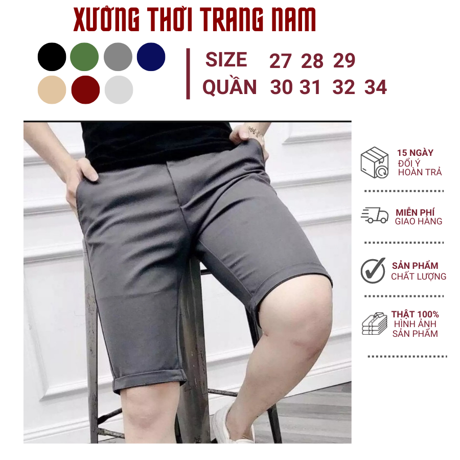 HCM QUẦN SHORT TÂY ÂU QUẦN NGỐ NAM TRƠN NAM CO GIÃN 4 CHIỀU GIÁ SỈ TS01