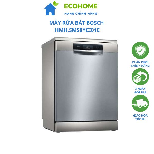 Máy rửa chén, máy rửa chén độc lập bosch hmh.sms8yci01e - 8 chương trình rửa, chế độ rửa nửa tải, sấy tăng cường, hẹn giờ - hàng chính hãng, bảo hành 3 năm.