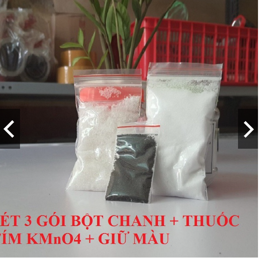 Combo 5 sét bột chanh+thuoc tím kmno4+giữ màu, tẩy mốc, ố vàng nguyên liệu tự nhiên