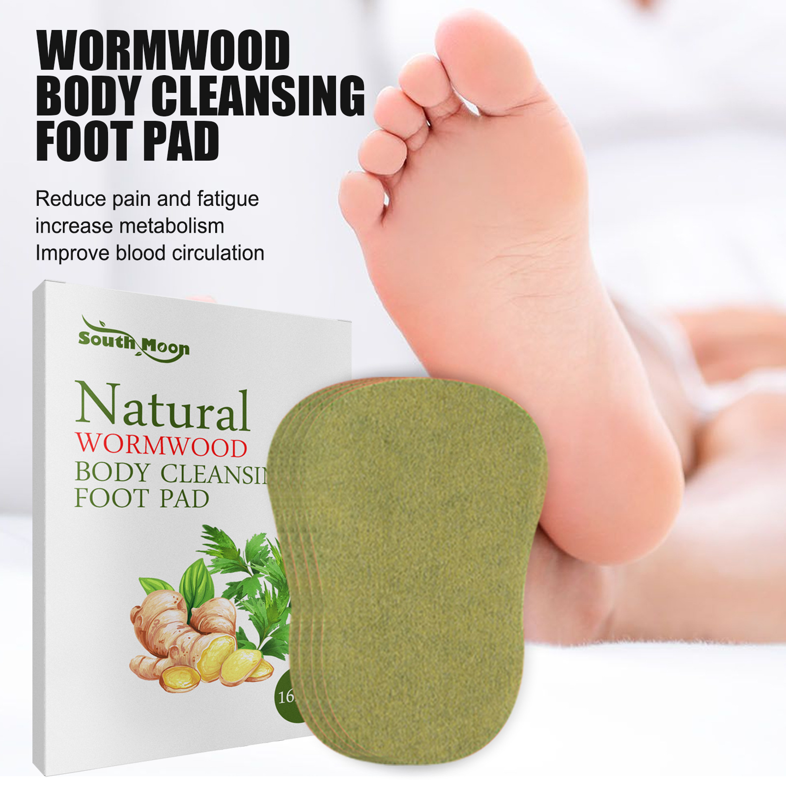 south moon  Argy Wormwood Foot Patch   Relieve Body Pressure Help Sleep Foot Massage Foot Patch