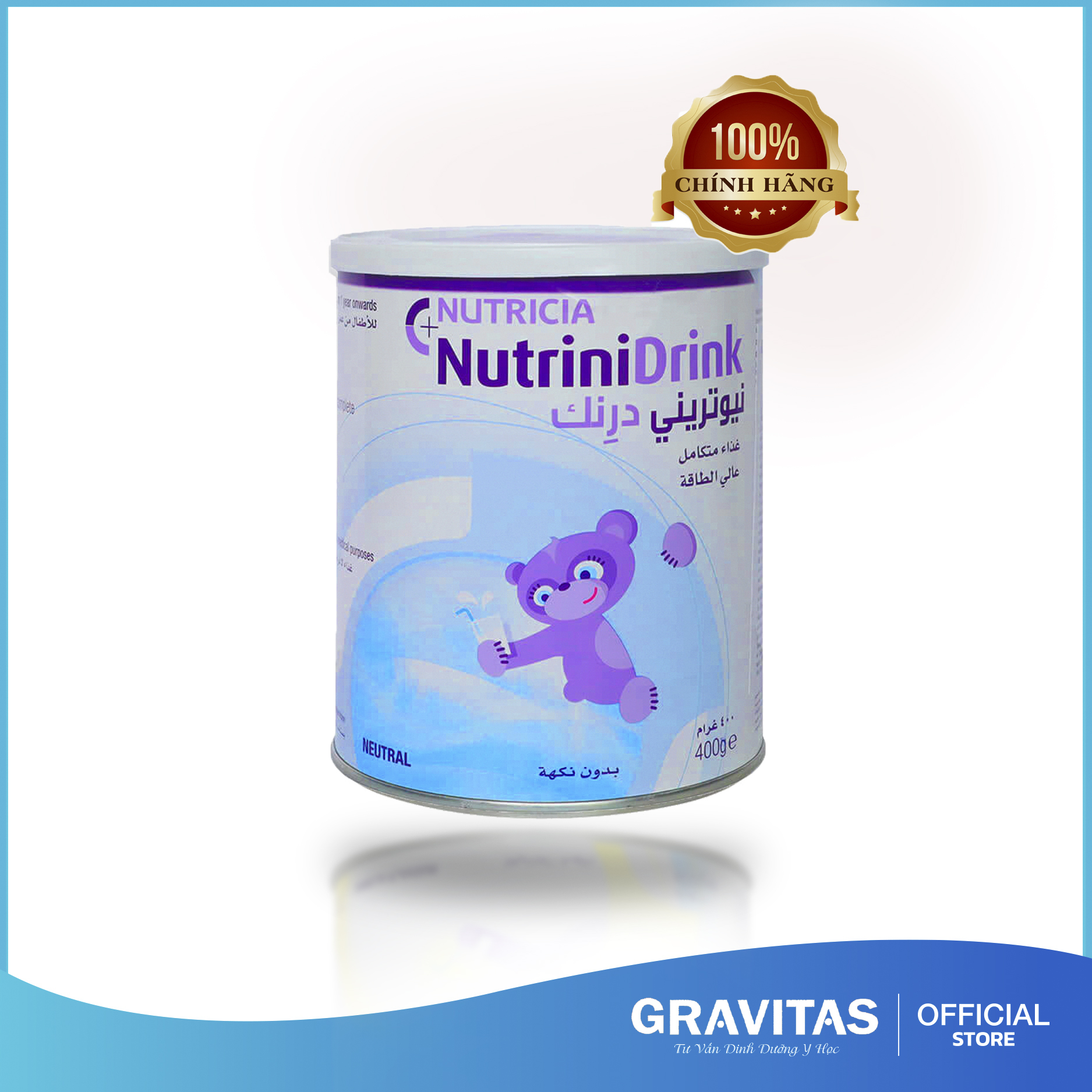 Sữa nutrinidrink vị neutral 400g dành cho bé từ 1 tuổi