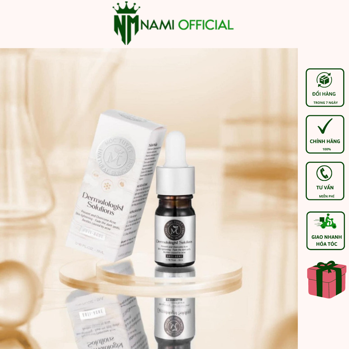 Serum  Mụn Huyết thanh Mộc Tuyết Ver 3 Cam Kết -Mẫu mới nhất