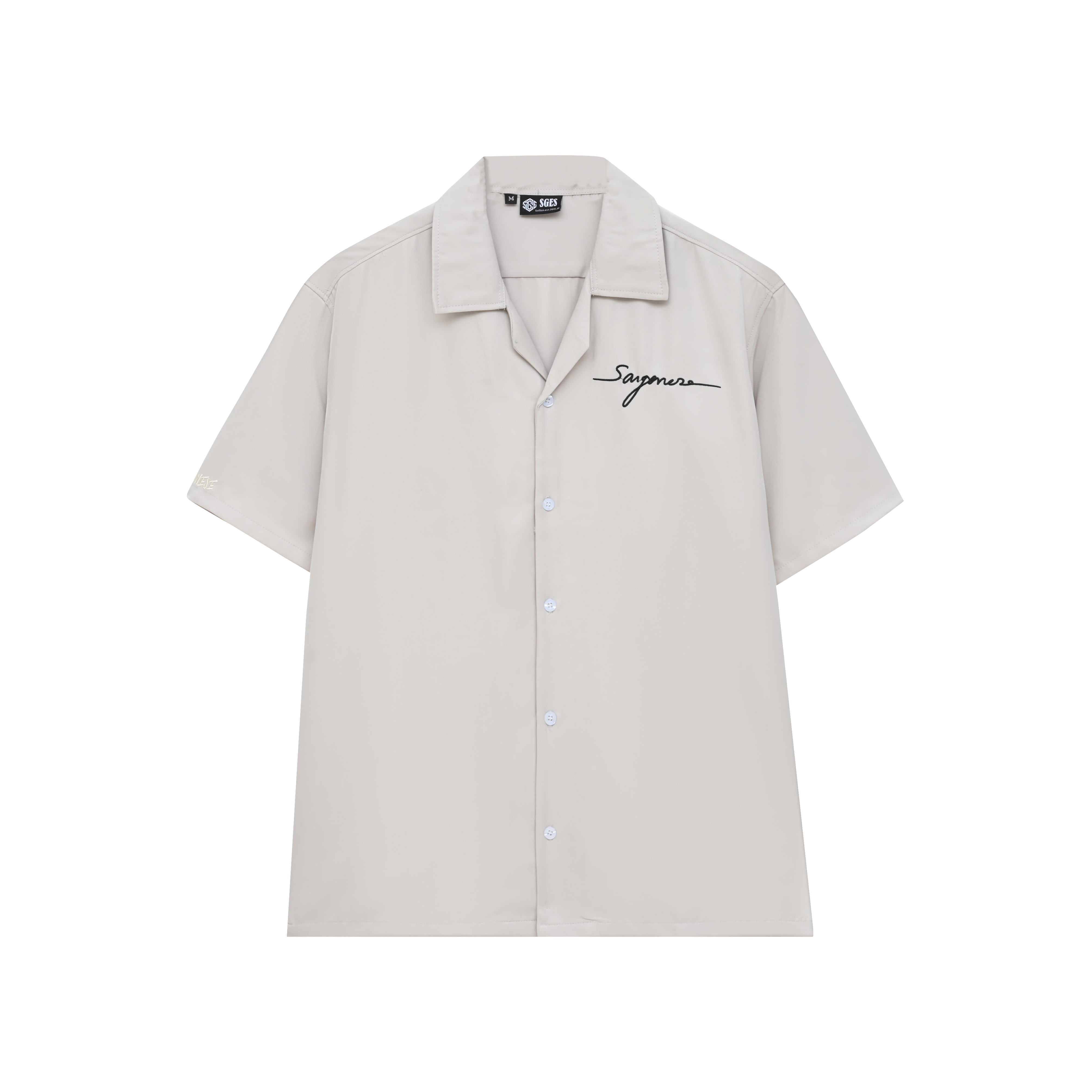 Áo sơ mi unisex sges cuban shirt cotton lạnh form rộng tay lỡ / xám khói