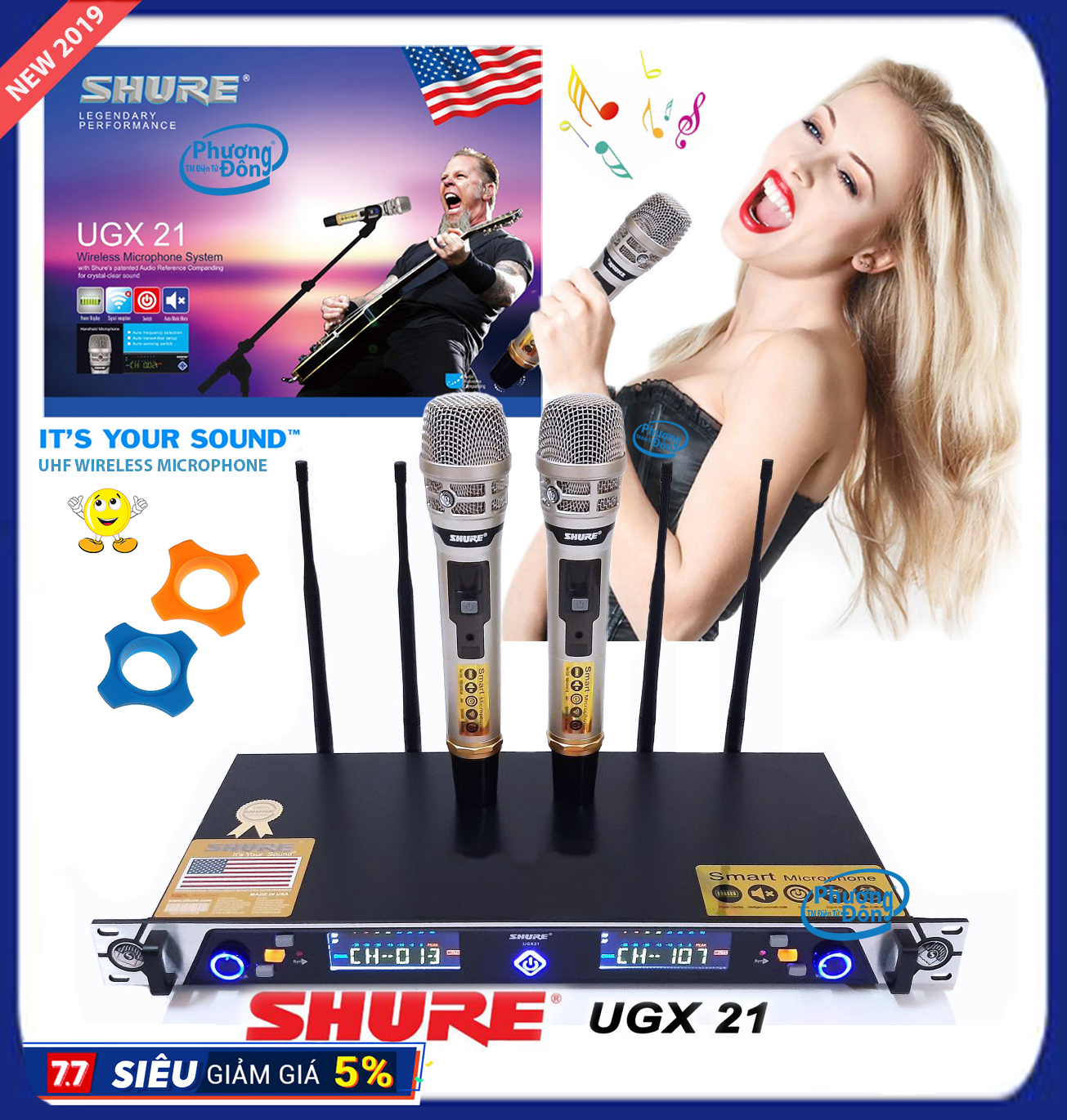 [HCM][HÀNG XỊN]MICMICCROMIC KARAOKEMIC KHÔNG DÂYMIC CẦM TAYMicro không dây cao cấp Shure UGX21thiết kế không dây tiện lợilọc âm hiện đại cho âm thanh trong trẻo.BH 6 THÁNG