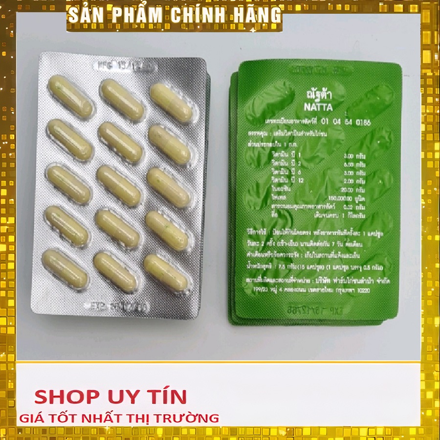 NATA vỉ 15 viên - Gà ăn không tiêu, chướng diều, đi phân xanh phân trắng