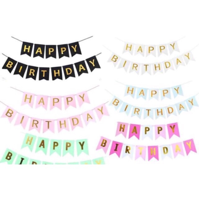 Bộ dây chữ Happy Birthday hình đuôi cá