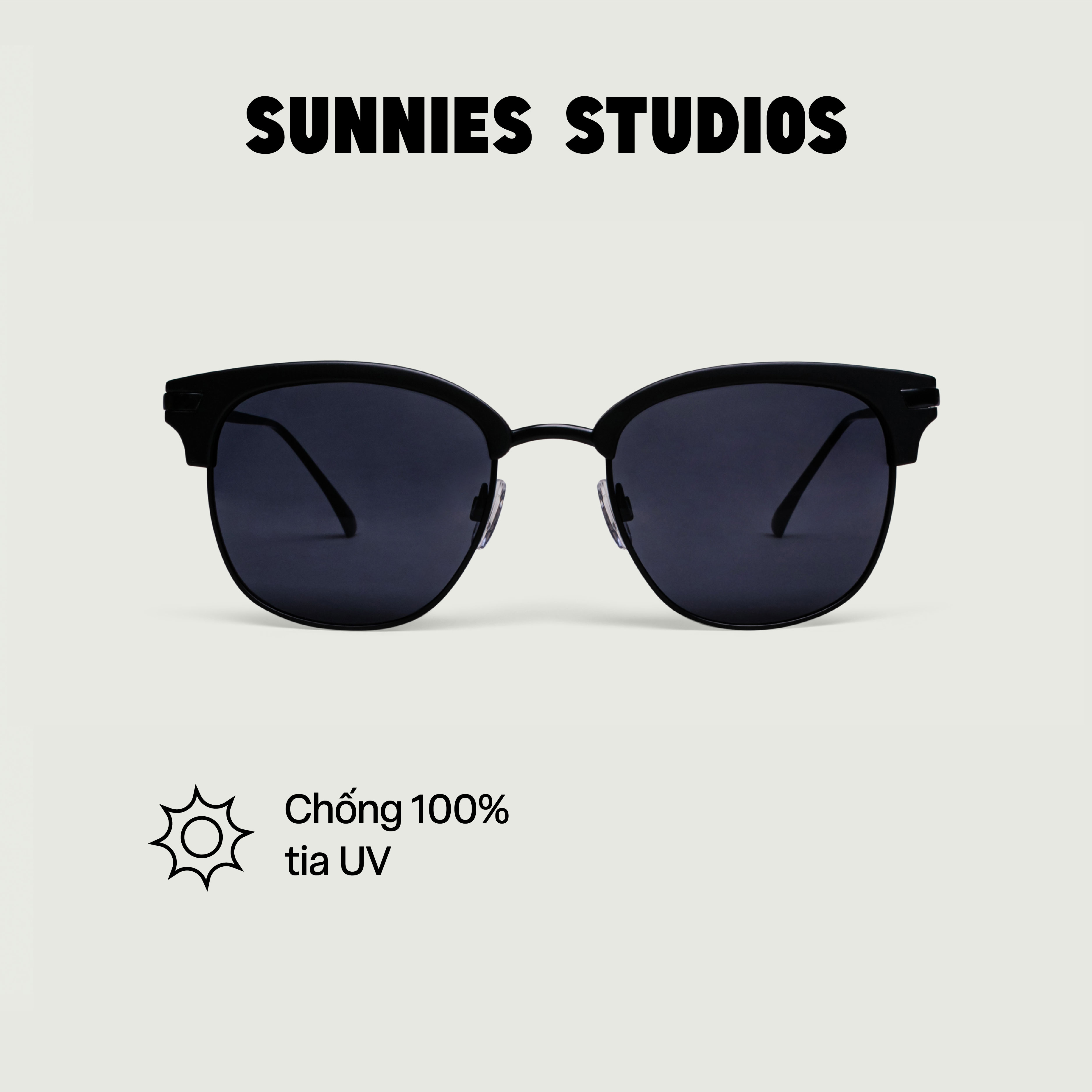 Kính mát Sunnies Studios Gọng Browline Axel in Charcoal