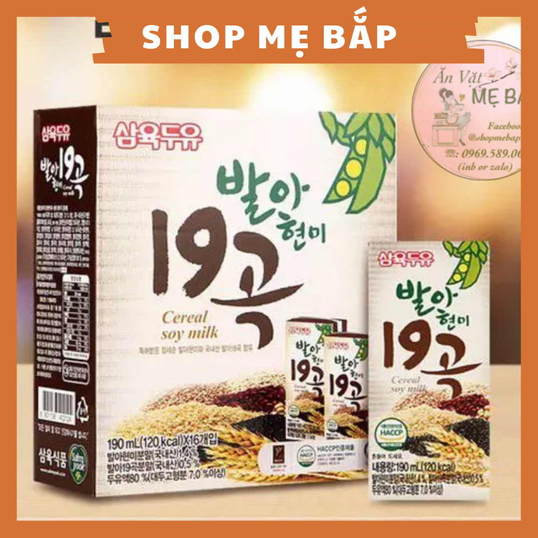 Sữa Đậu Nành 19 Vị Ngũ Cốc Sahmyook Foods Hàn Quốc 190ml [Date 02/2023]