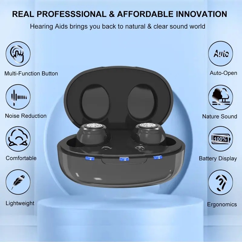 Rechargeable Hearing Aids 2026 Adjustable Hearing Sound Amplifier For Mild to Moderate Hearing Loss Elderly Gift