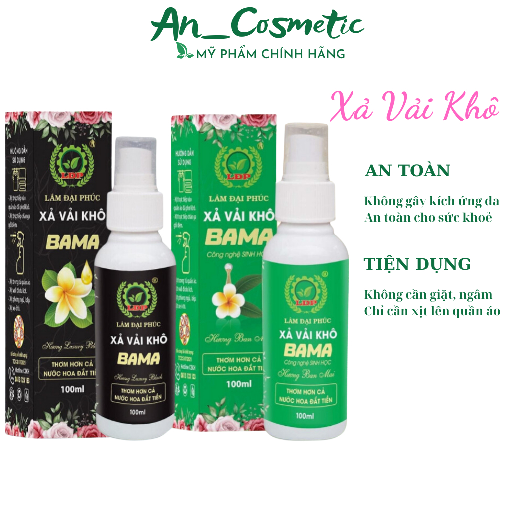 Xả vải khô bama lâm đại phúc chai nước hoa xịt thơm khử mùi quần áo làm mềm vải lưu hương bền lâu