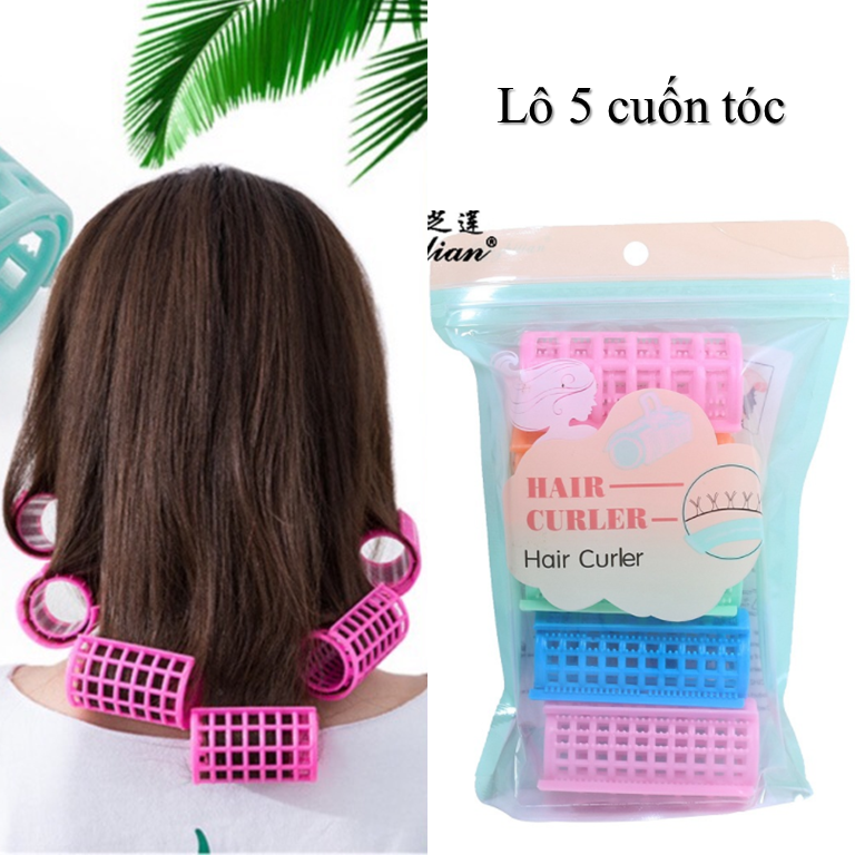 Set cuốn lô uốn tóc 5 cái tiện lợi, tạo kiểu tóc, tạo quăn, tạo dáng tóc