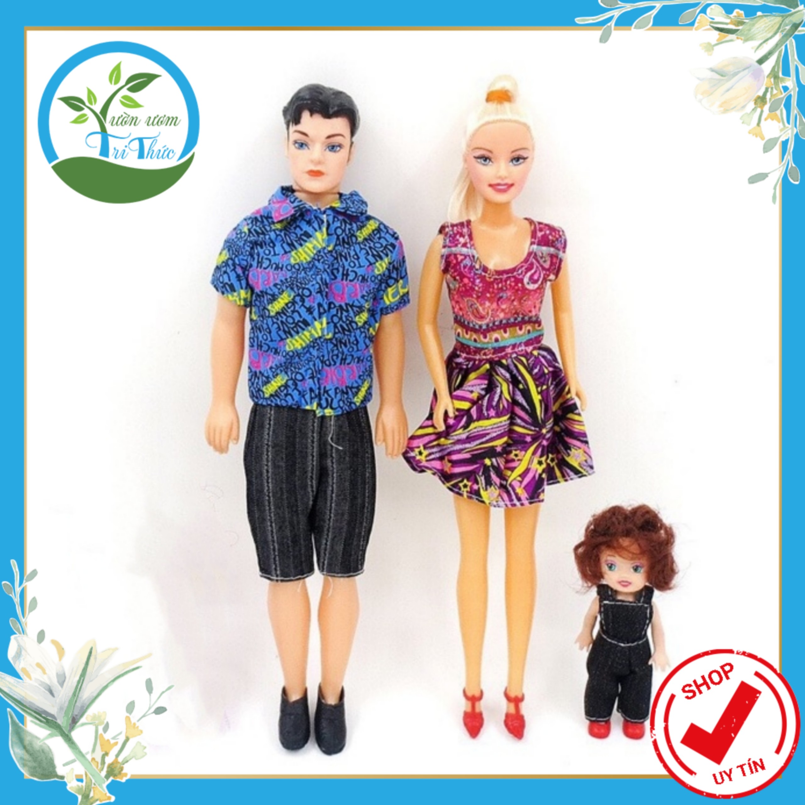 [Freeship + Qùa tặng] Đồ chơi bộ búp bê gia đình có khớp nối vô cùng dễ thương dành cho bé yêu của bạn (Nanashop1)