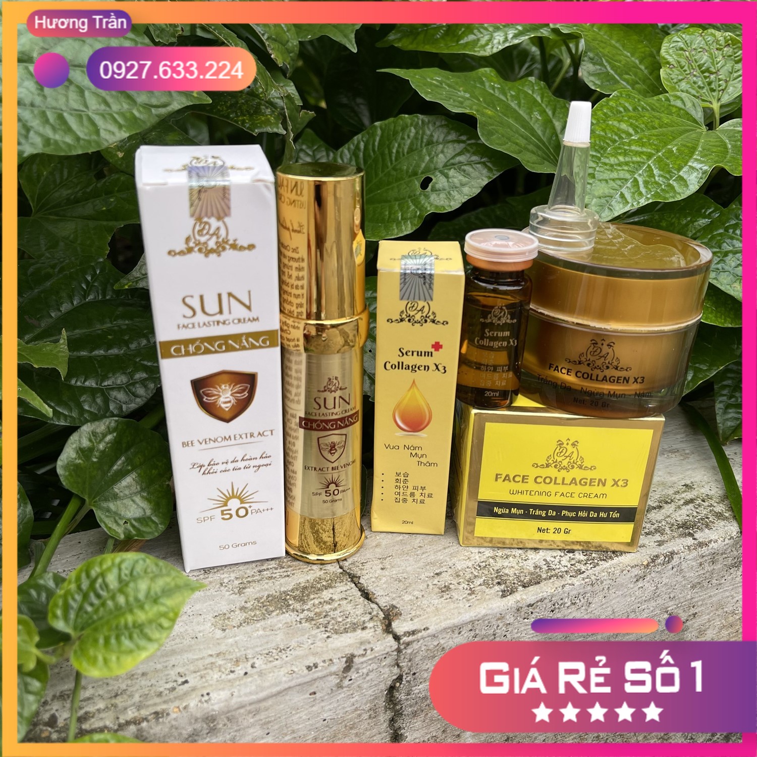 Combo kem face, serum và chống nắng đông anh x3