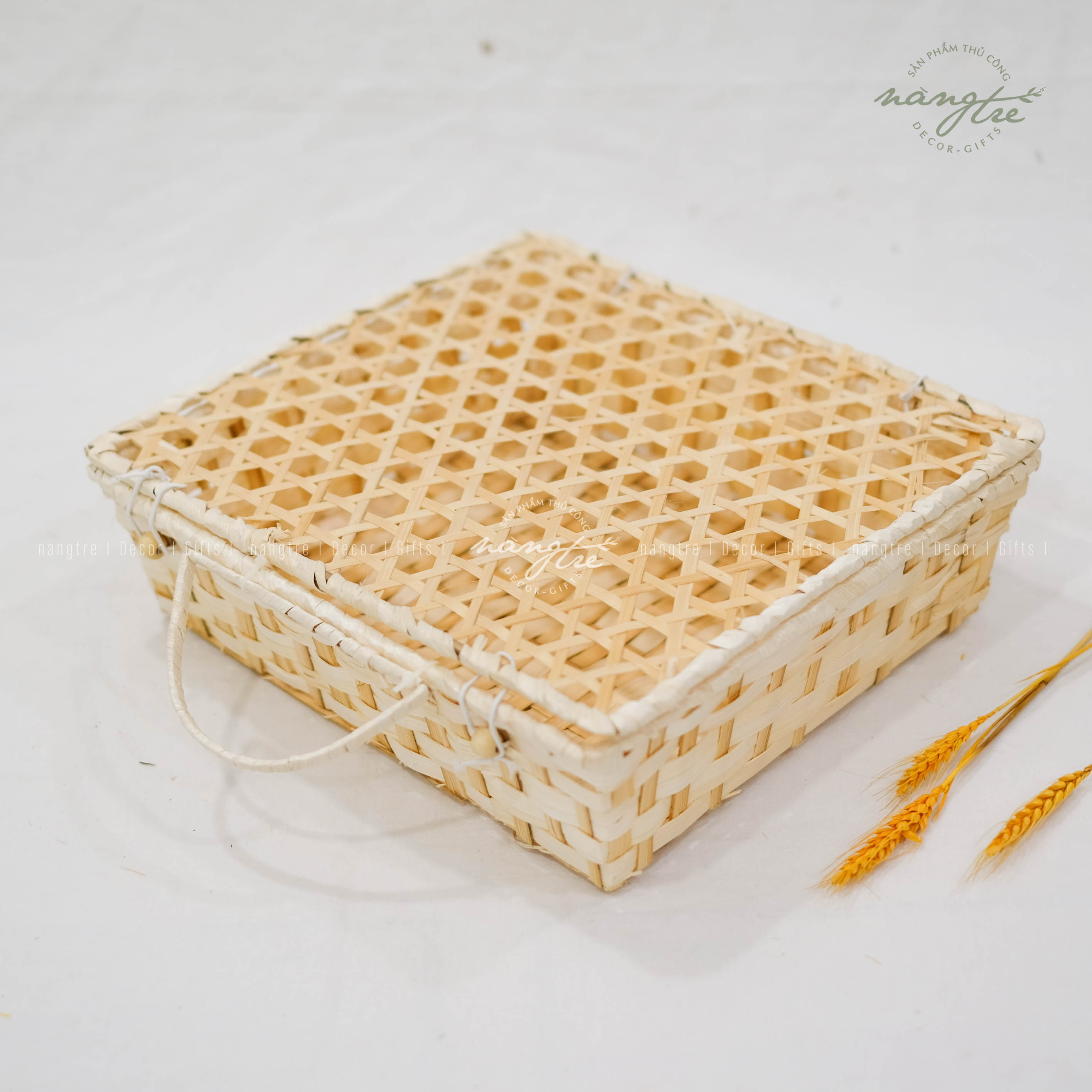 Giỏ tre đan mắt cáo - Giỏ tre đựng quà - Bamboo basket