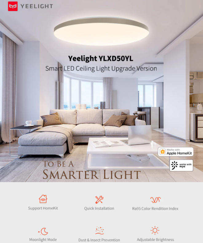 ĐÈN LED ỐP TRẦN THÔNG MINH YEELIGHT HALO, YLXD50YL, 470MM, 52W, RGB 16 TRIỆU MÀU, HỖ TRỢ APPLE HOMEKIT