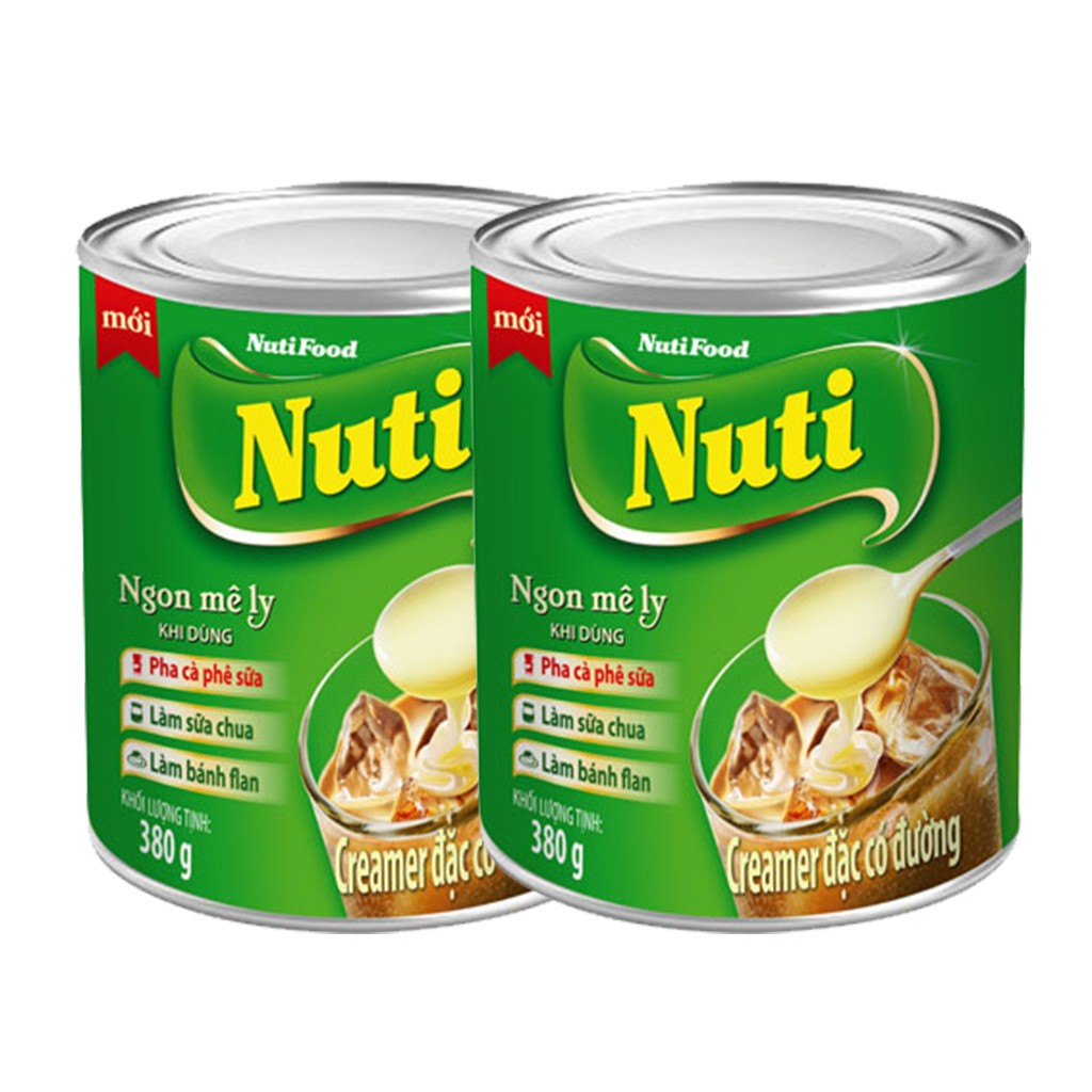 2 lon sữa đặc có đường nuti lon 380g creamer dùng làm bánh,pha cà phê-pup store