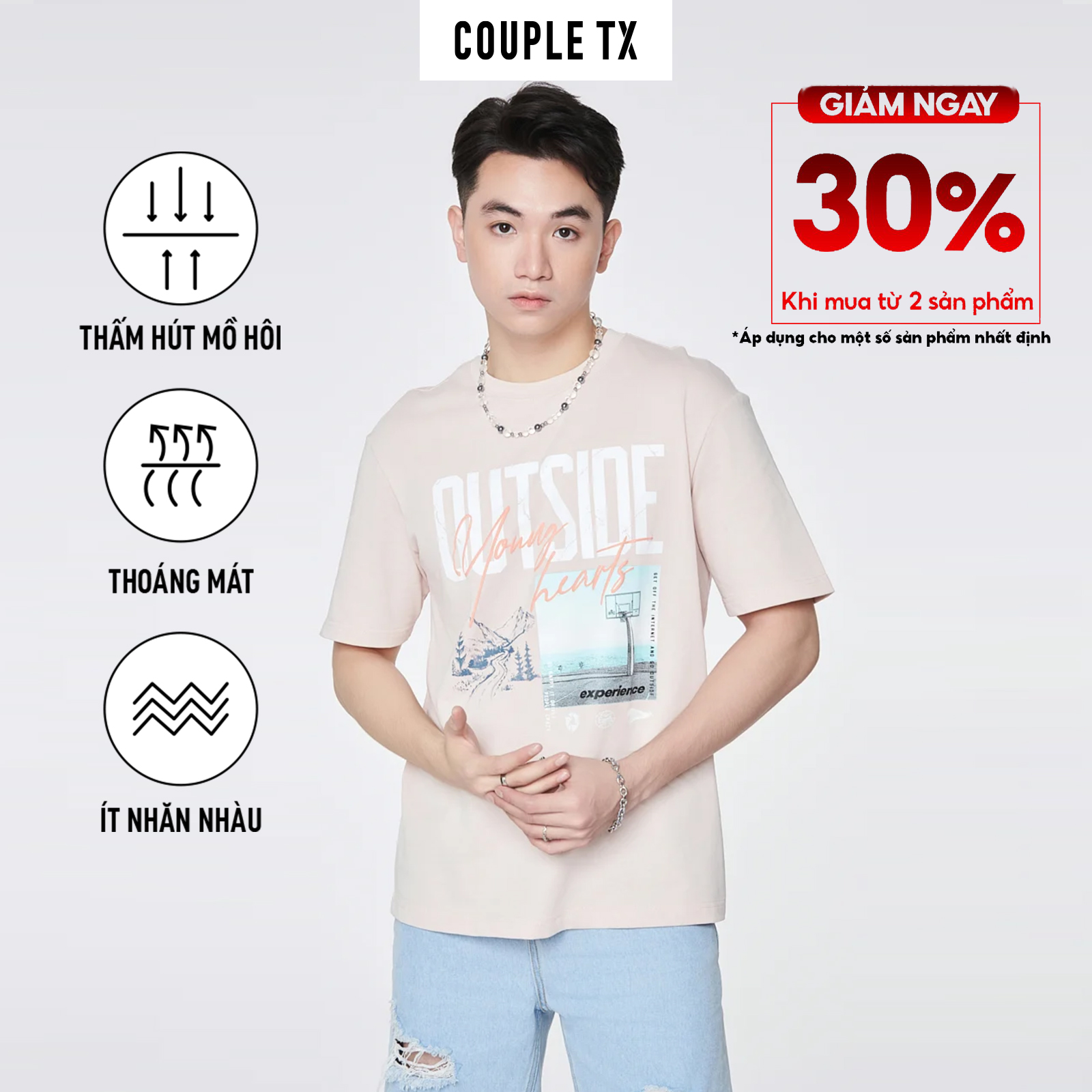Áo thun nam/nữ couple tx - graphic in outside mts 1309/wts 2309