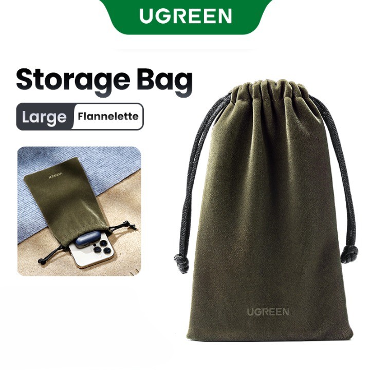  UGREEN Flannel Bag Túi đựng đồ dùng chống thấm nước tiện dụng chất lượng caoTúi đựng pin dự phòng Power Bank Túi vải nỉ  12 *19cm   