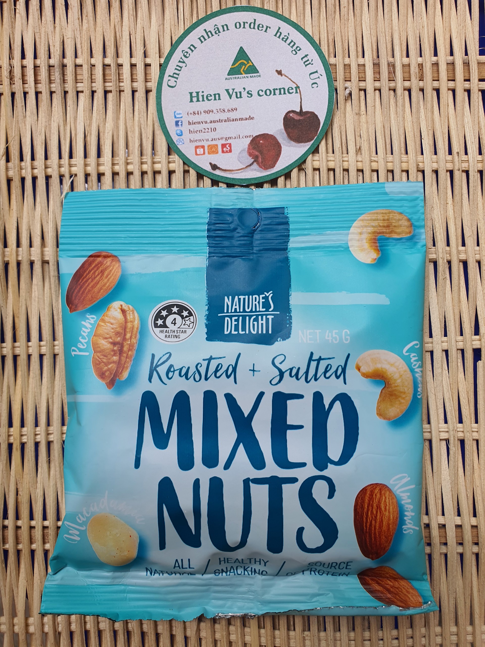 [HCM]Hạt dinh dưỡng rang muối Natures Delight (Roasted Nut Snack) - 45G