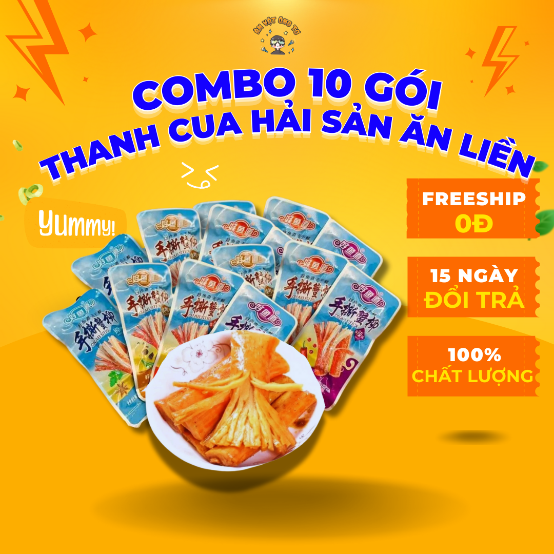 Combo 10 gói Thanh cua hải sản tẩm vị ăn liền