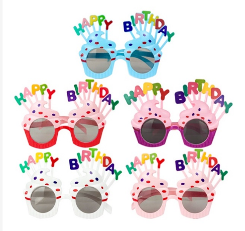 Kính mắt Happy Birthday trang trí bánh sinh nhật, mắt kính Chúc mừng sinh nhật