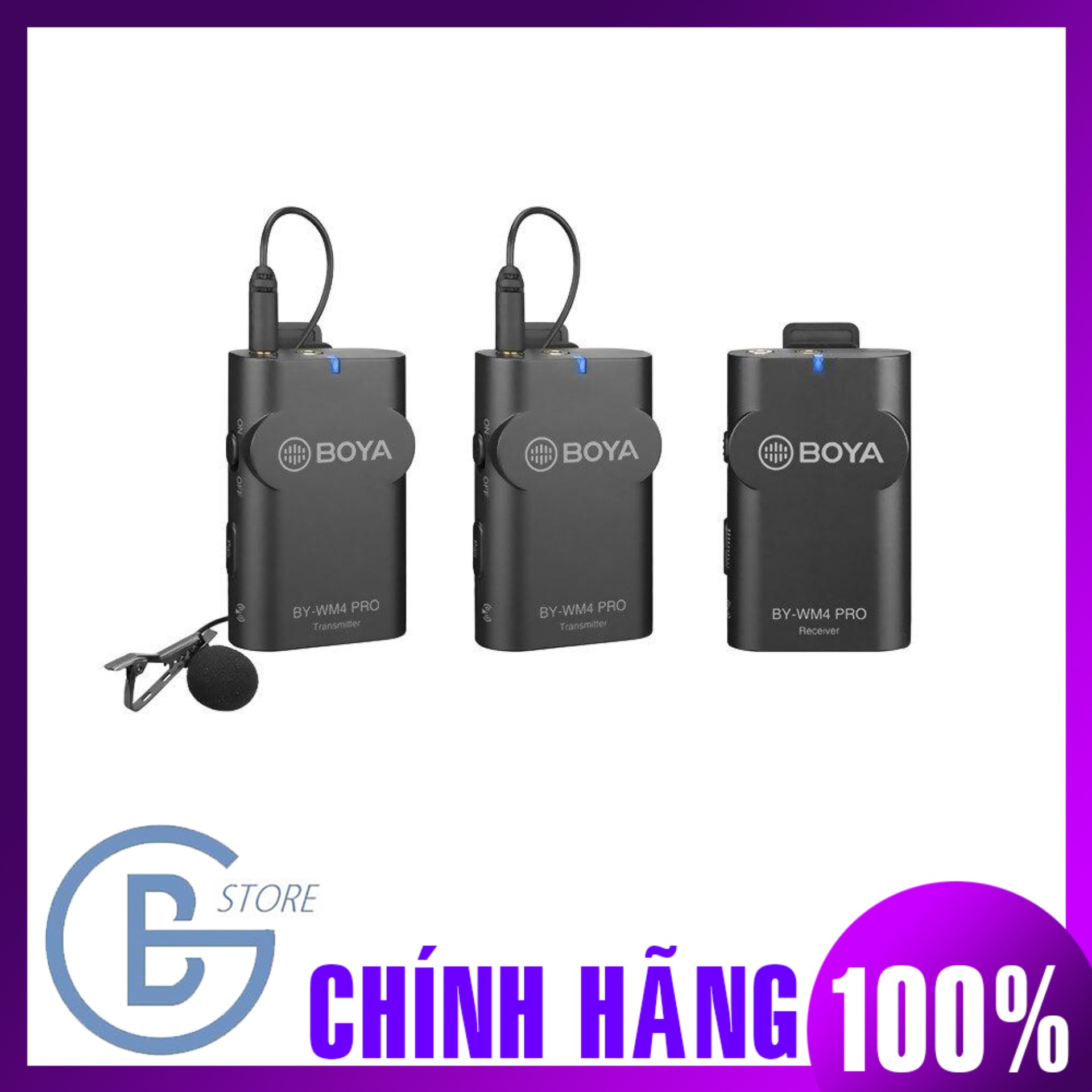 Bộ micro thu âm cài áo không dây chuyên nghiệp boya by – wm4 pro k2