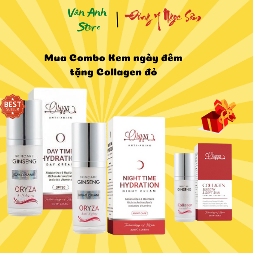 (Tặng Collagen) BỘ KEM DƯỠNG NGÀY ĐÊM ORYZA WHITENING, DƯỠNG TRẮNG, NGĂN NGỪA LÃO HÓA