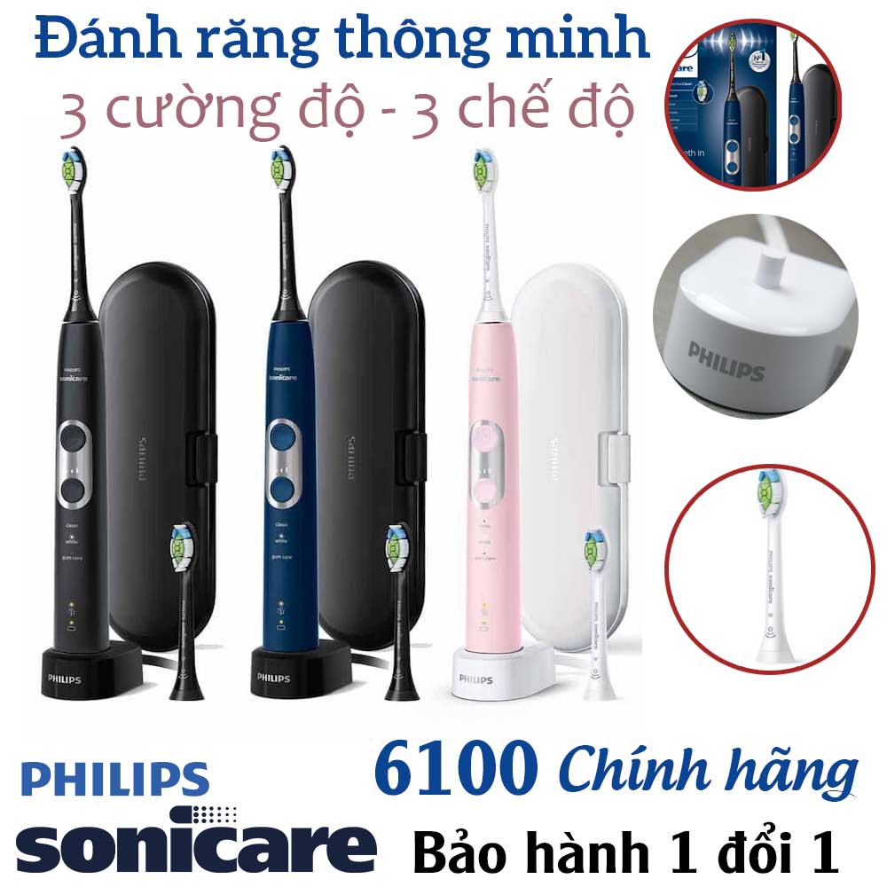 Bàn chải đánh răng điện Philips Sonicare ProtectiveClean 6100 | 5 màu