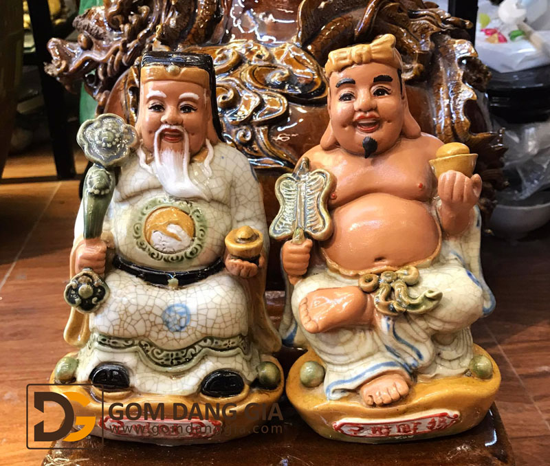 Bộ thần tài, ông địa gốm sứ Bát Tràng S1