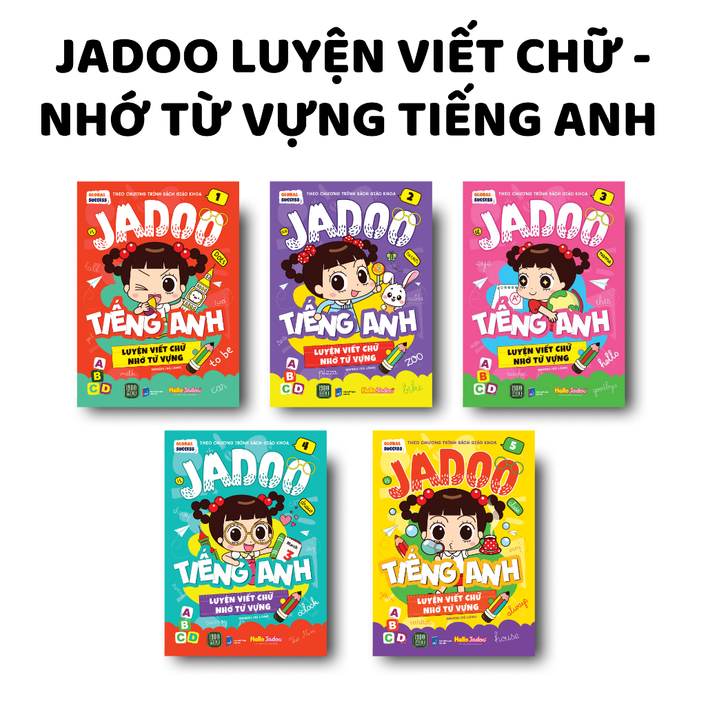 Sách - Combo 6 cuốn: JADOO Luyện Viết Chữ - Nhớ Từ Vựng Tiếng Anh - 1980book