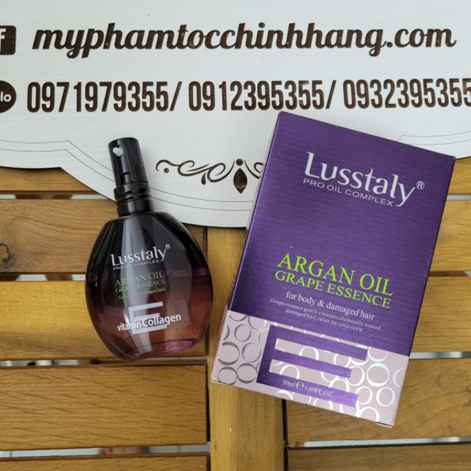 Tinh dầu dưỡng bóng lusstaly collagen vitamin e 50ml
