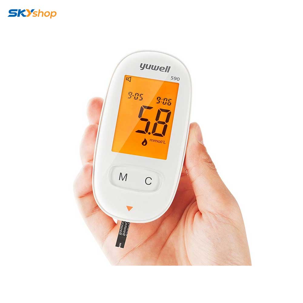 Máy Đo Đường Huyết Có Giọng Nói Yuwell - Tặng Kèm 60 Kim + 60 Que Lấy Máu
