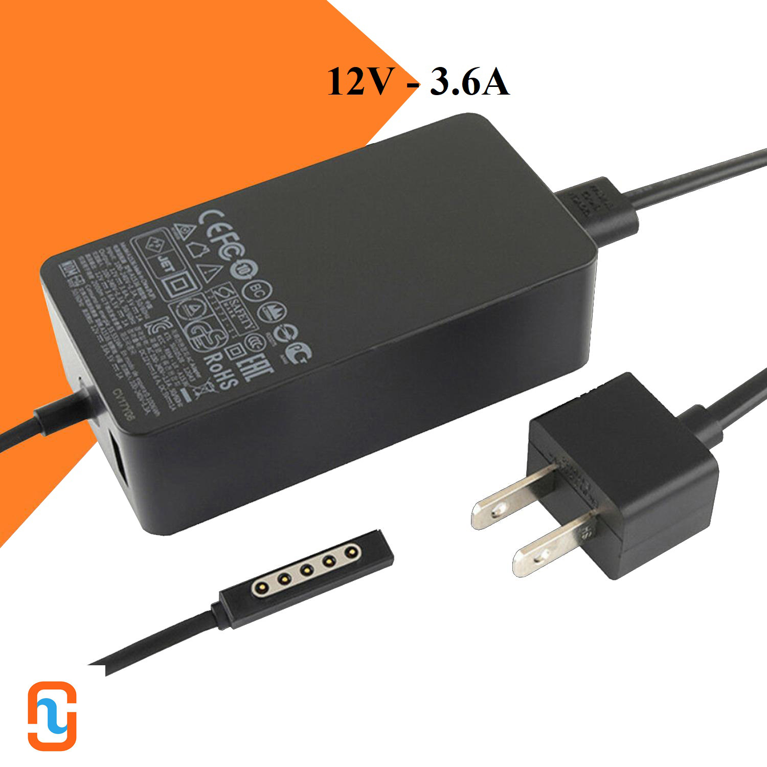 Sạc microsoft surface pro 1 pro 2 rt 12v-3.6a zin