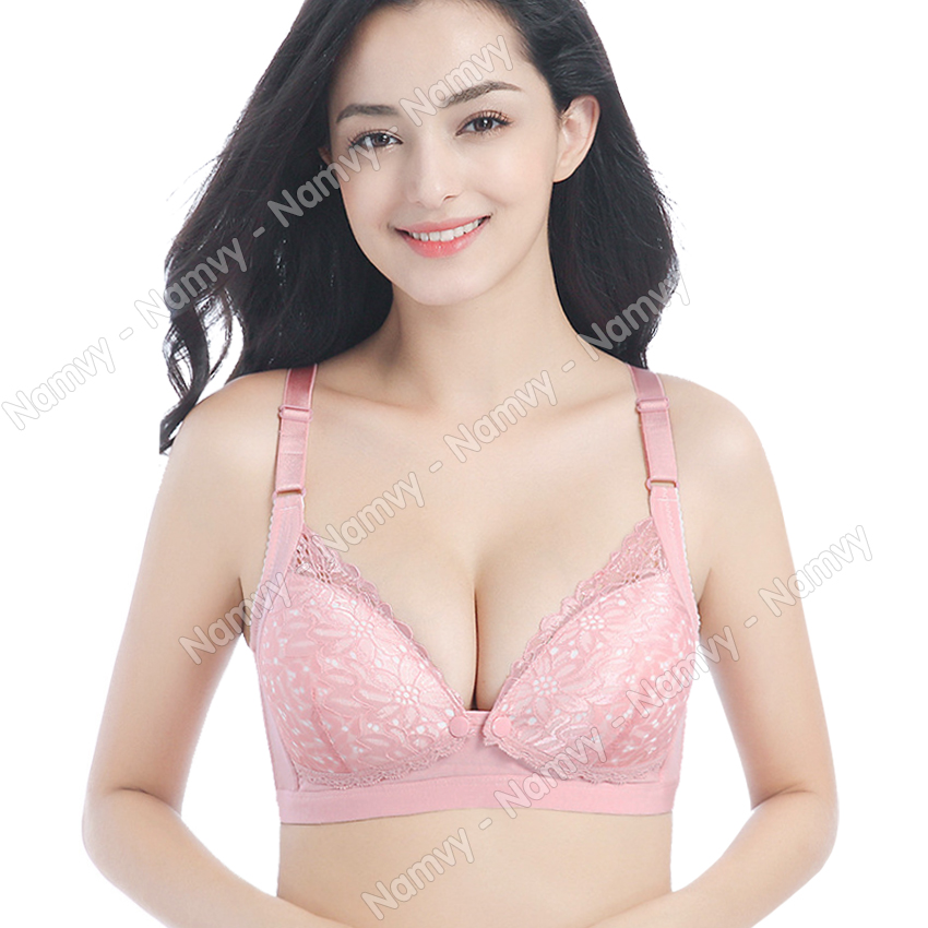 Áo ngực bầu cho con bú mút mỏng không gọng ren hoa đẹp