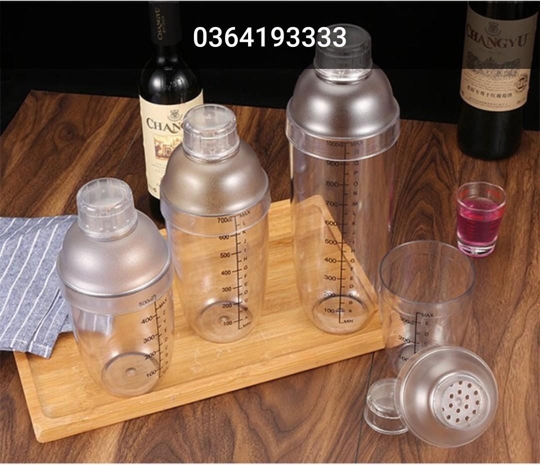Bình lắc pha chế Cafe Shaker cocktail nhựa cứng 530ml