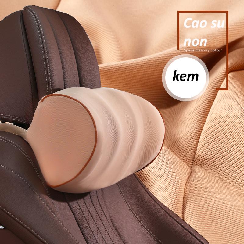 Gối tựa cổ và gối tựa lưng cho ô tô, xe hơi, xe tải, ghế văn phòng bằng cao su non gợn sóng 3D thoáng khí tựa gối đầu, kê cổ du lịch gáy chống mỏi mệt