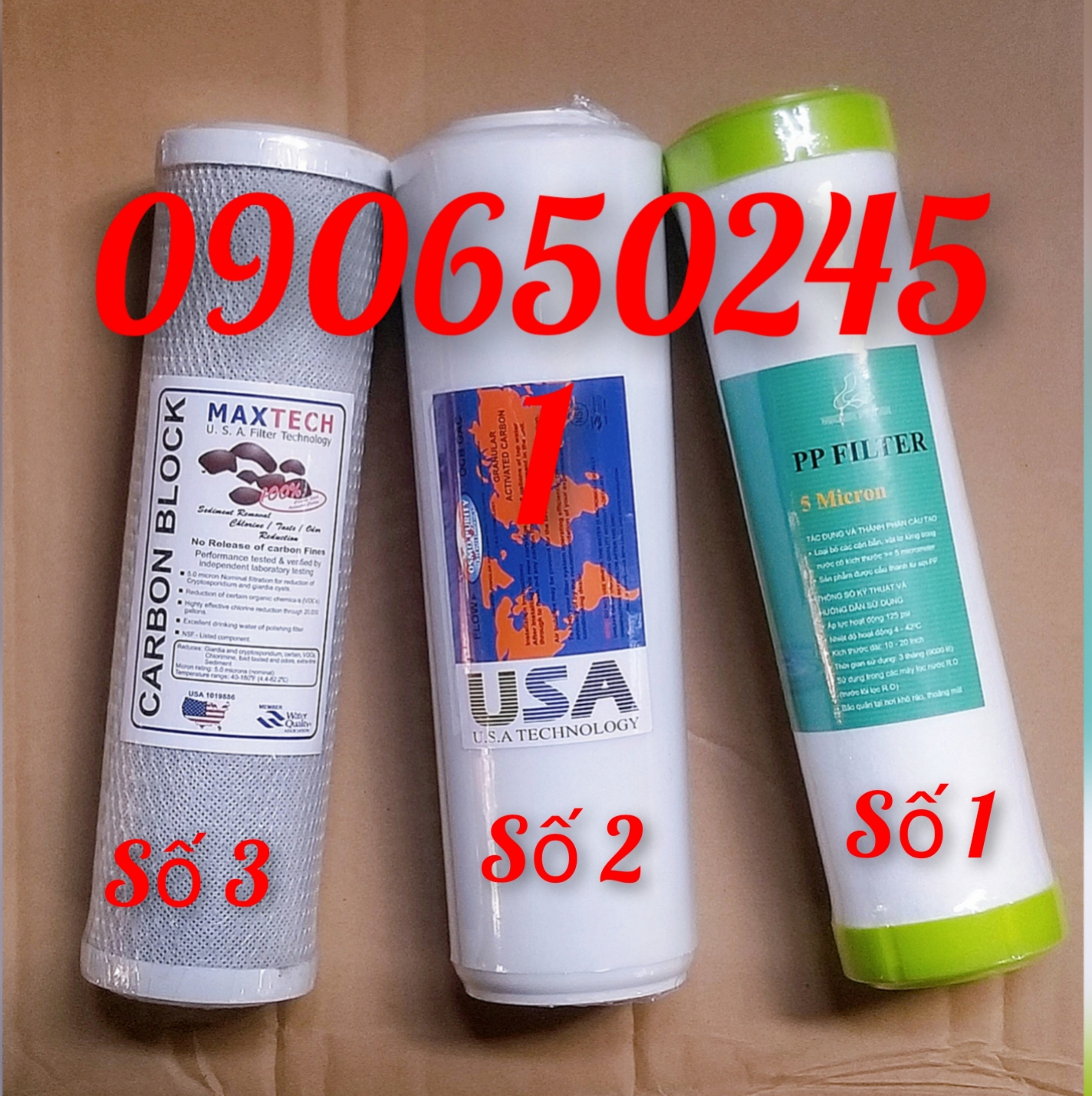 Bộ lõi lọc số 1, 2, 3 dành cho máy lọc nước RO Sunhouse