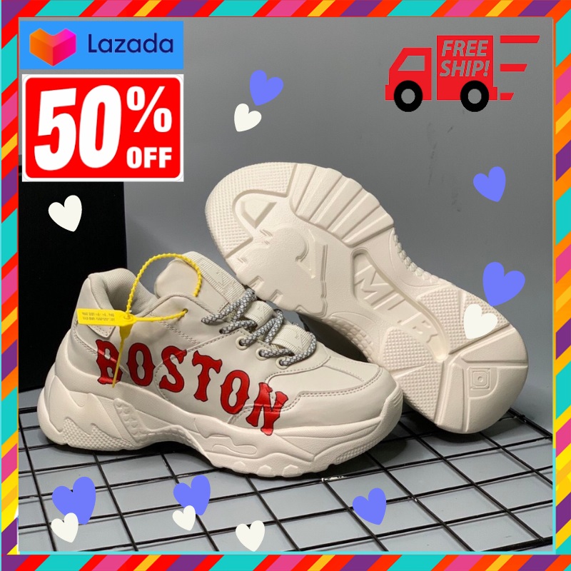 Giày Mlb Boston - Giầy Sneaker thể thao Nam Nữ cao cấp màu kèm trắng Full Box