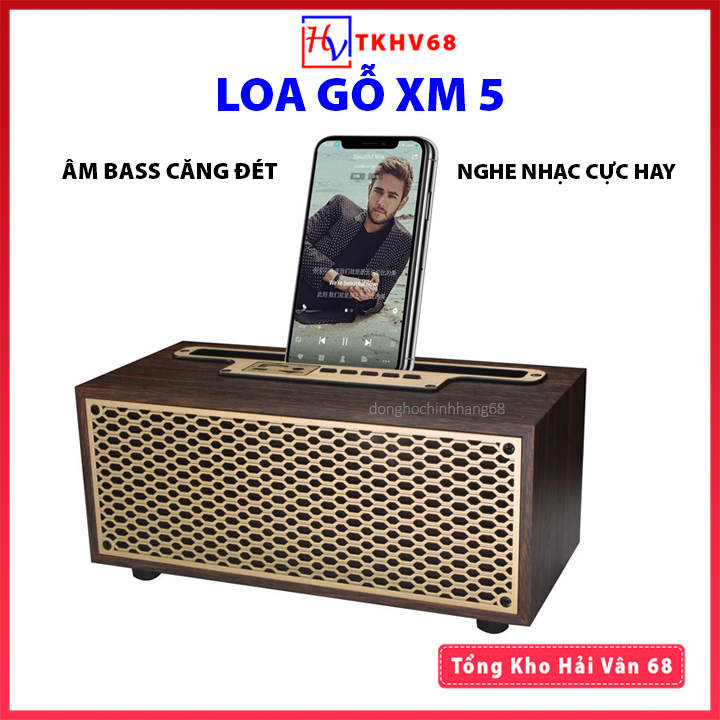 Loa bluetooth XM5 vỏ gỗ, thiết kế sang trọng, bass mạnh mẽ, nghe nhạc hay bảo hành 1 năm