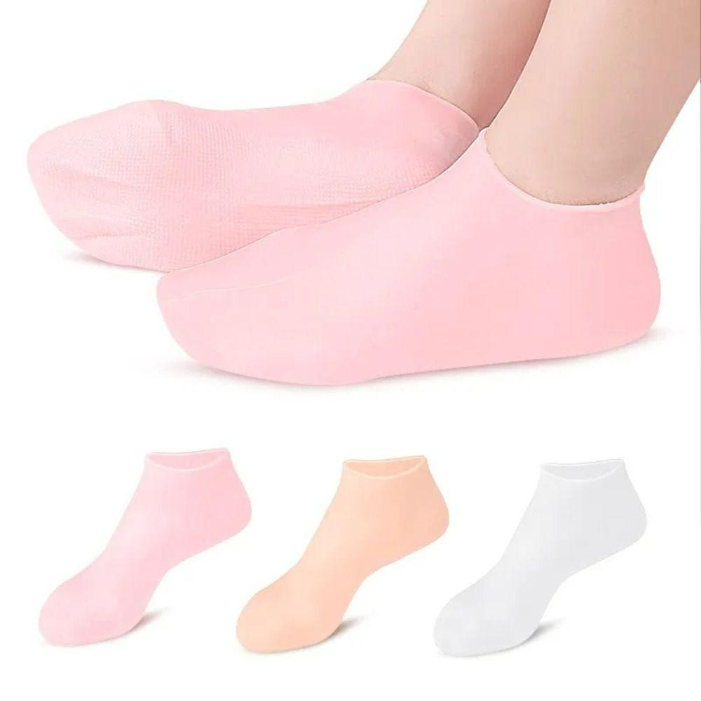 Pair of Foot Care Socks, Silicone Waterproof Dead Skin Removal Protection Women