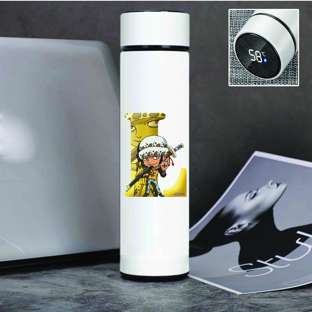 Bình giữ nhiệt đựng nước in hình ONE PIECE ĐẢO HẢI TẶC ver CHỮ CÁI tiện lợi xinh xắn anime chibi