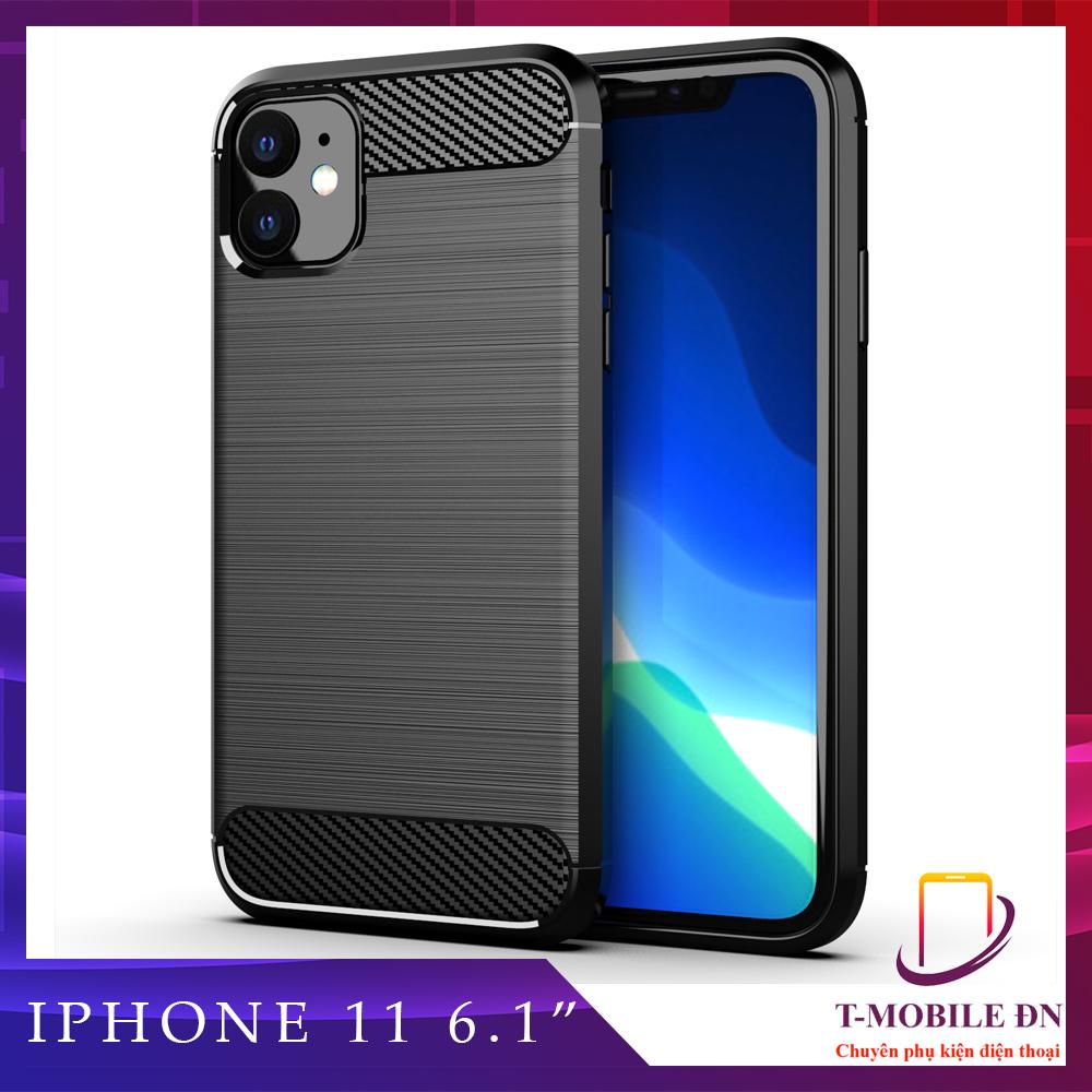 Ốp lưng dành cho iPhone 11 silicone mềm Carbon phay xước chống sốc chống vân tay