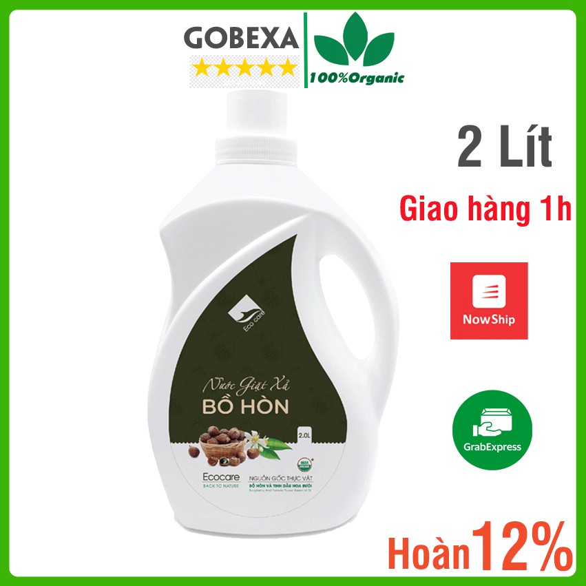 Can 2 Lít nước giặt ECOCARE hữu cơ bồ hòn nguồn gốc thực vật