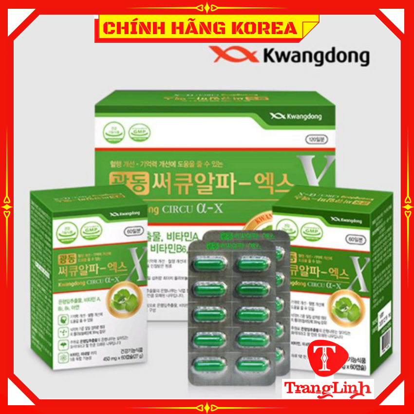 Bổ não Kwangdong hàn quốc, hộp 120 viên - Tăng sức khỏe, phòng đau đầu tiền đình, đột khụy, tranglinh