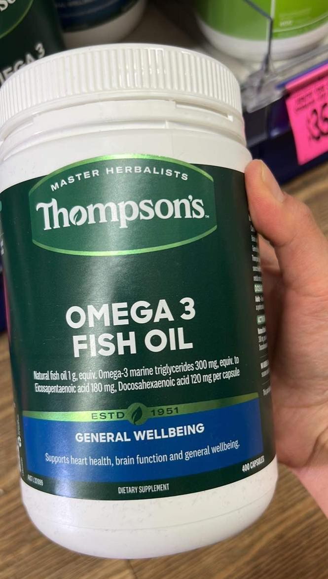 Viên dầu cá Thompson s Omega 3 Fish Oil 400 viên, hỗ trợ sức khỏe tim